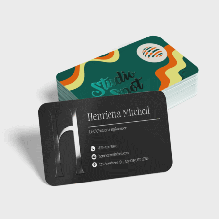White PVC Business Cards with Spot UV