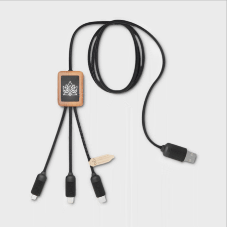 3-in-1 Recycled PET and Bamboo Cable