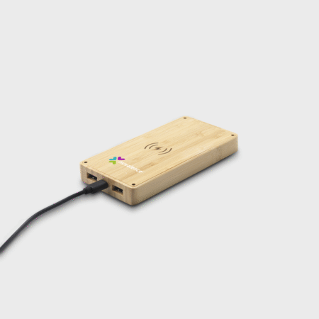Solar Powerbank Wireless Charger with Bamboo