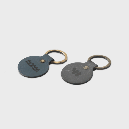 Recycled Leather Keyring Round